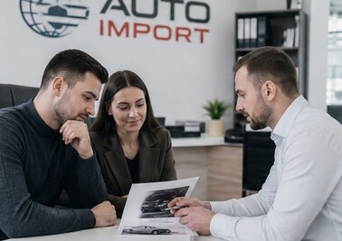 Сотрудники за консультацией клиента